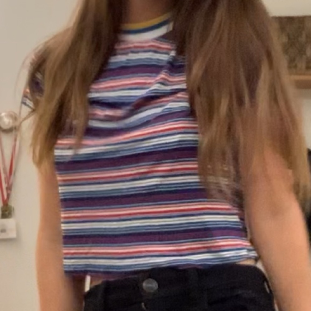 Urban outfitters striped crop top